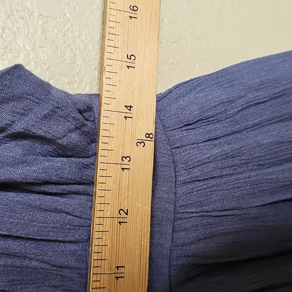 Windsor Medium Free Spirit Halter Backless Blue Ruffled Tiered Sundress - Picture 10 of 10